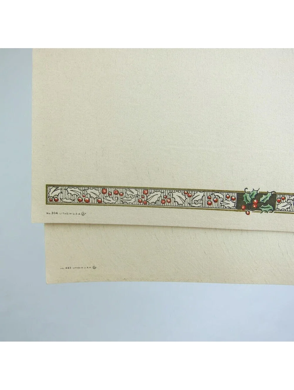 5 Vintage 1930s Holiday Stationery Salesman Sample Letterheads Goes Lithography